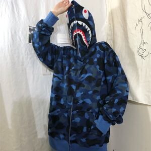 Sudadera con capucha de camuflaje de tiburón japonés unisex
