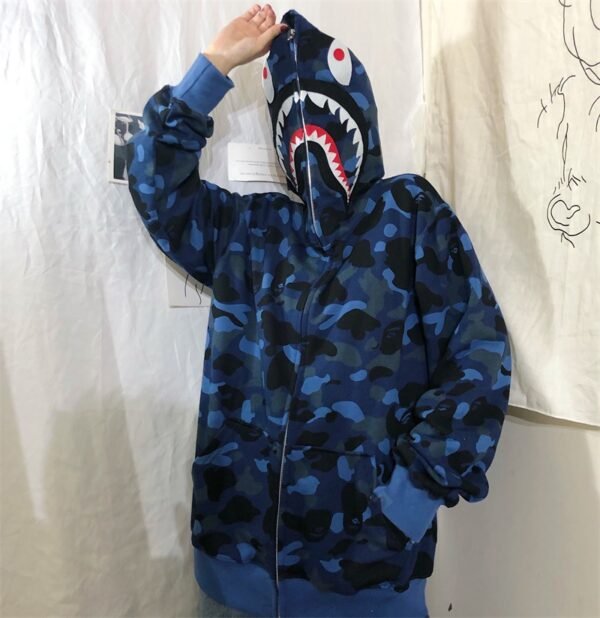 Sudadera con capucha de camuflaje de tiburón japonés unisex