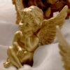 Conjunto de 2 piezas de ornamento de Ángel dorado para decoración del hogar