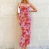 Vestido de verano para mujer, vestido sexy, ajustado con estampado, cintura alta, espalda descubierta