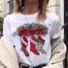 Camisetas de Navidad para mujer y hombre, tops de santaclaus