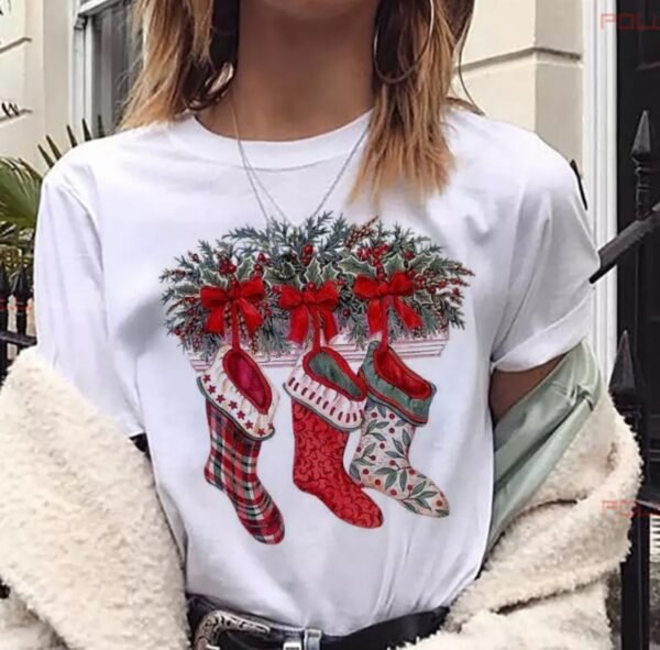 Camisetas de Navidad para mujer y hombre, tops de santaclaus