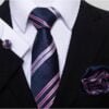 Conjunto de corbata, elegante y clásica con gemelos y pañuelo, pack ideal para ocasiones formales y bodas