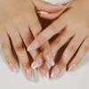 Uñas postizas ovaladas largo & 1 pieza lima de uñas & 1 hoja cinta, 24 piezas