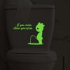 Decoración para tapa de inodoro con estampado de slogan brillante en oscuro
