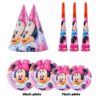 Vajilla de Fiesta Temática de Minnie Mouse, kit de Fiesta de Cumpleaños