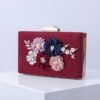Monedero bolso de noche para mujer, cartera de mano con diseño de flores de un solo lado con diamantes de imitación