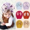 Diadema con doble capa con lazo floral para niñas