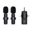 Micrófono de solapa inalámbrico K15 3 en uno con reducción de ruido y micrófono USB-C para teléfonos inteligentes, computadoras, tabletas y cámaras.