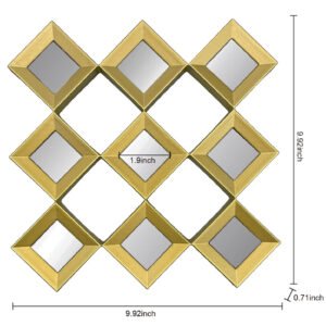 Espejo de pared GOmaize con forma de diamante, juego de 3 mini espejos colgantes