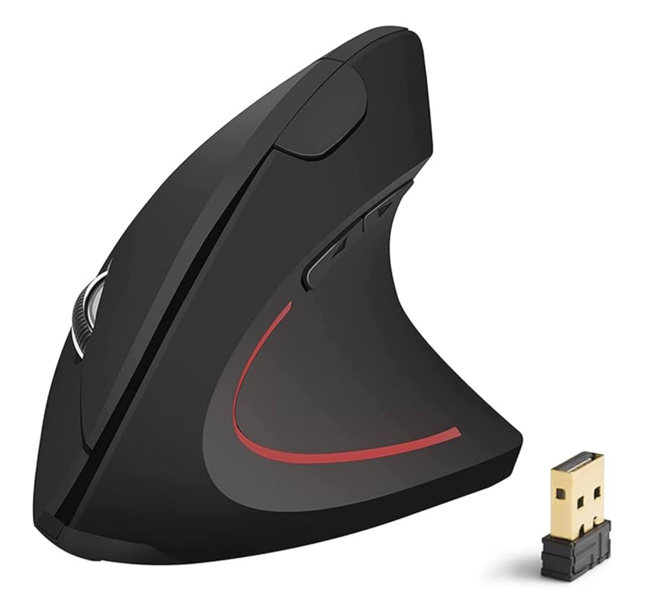 Ratón inalámbrico vertical de 2,4 G, ergonómico, con 3 DPI ajustables (800/1200/1600), 6 botones, compatible con PC y ordenador de escritorio