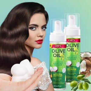 Aceite de coco y oliva espumoso para el cabello, potenciador de brillo