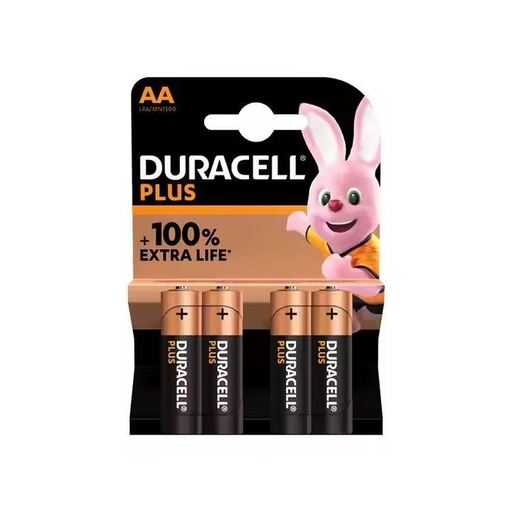 Baterias alcalinas Duracell AA de 1.5V, para equipos electronicos,4pcs