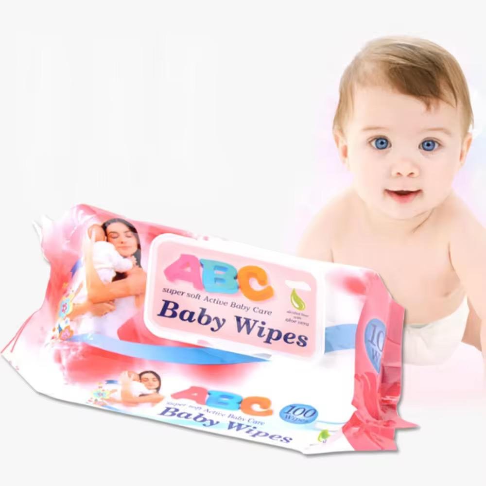 Toallitas de algodon humedas de bebe ABC,100pcs
