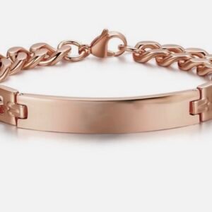 Pulsera de acero rosado para hombres