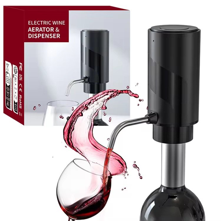 Aireador de vino eléctrico recargable por USB, dispensador automático de botellas y decantador inteligente