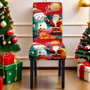 Funda elástica extraíble para silla de comedor, banquetes y fiestas de navidad