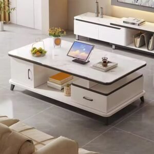 Mesa de centro para sala de estar con material de vidrio