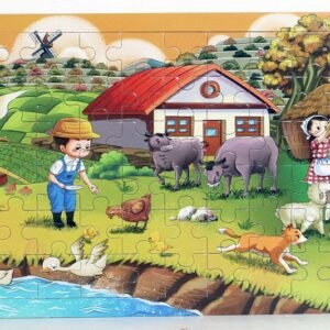 Rompecabezas de madera con temática de animales y dibujos animados