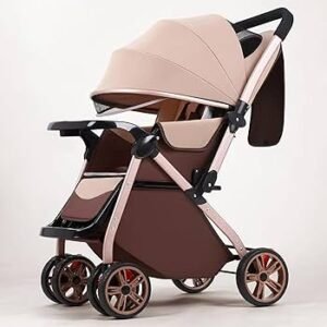 Coche cuna plegable con ocho ruedas, altura ajustable