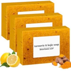 Barra de jabón kójico de cúrcuma y limón hidratante limpieza profunda para cara y cuerpo