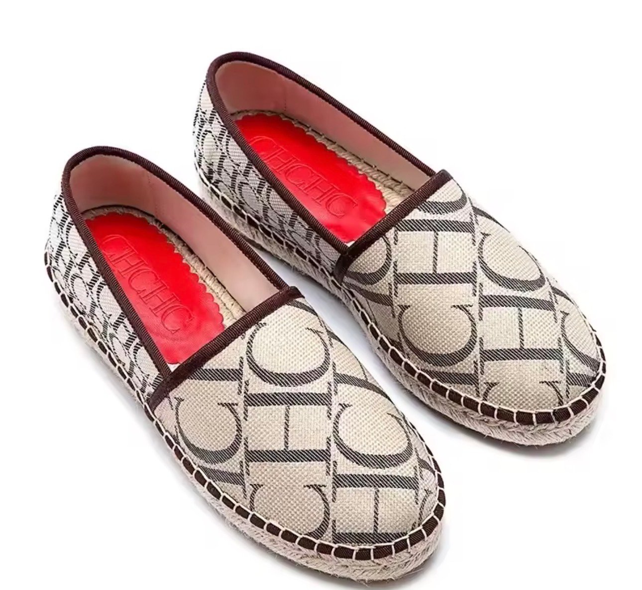 Zapatos informales con estampado de letras CH para mujeres