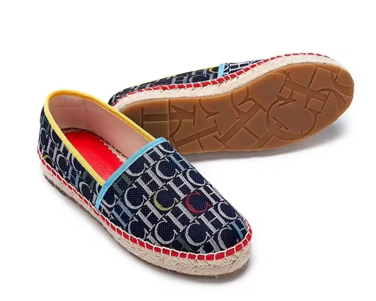 Zapatos informales con estampado de letras CH para mujeres