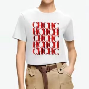 Camiseta de mangas corta de algodón con estampado de Oso y CH