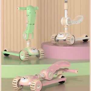 scooters para niños 3 en 1, patinete plegable deslizante con asiento extraible