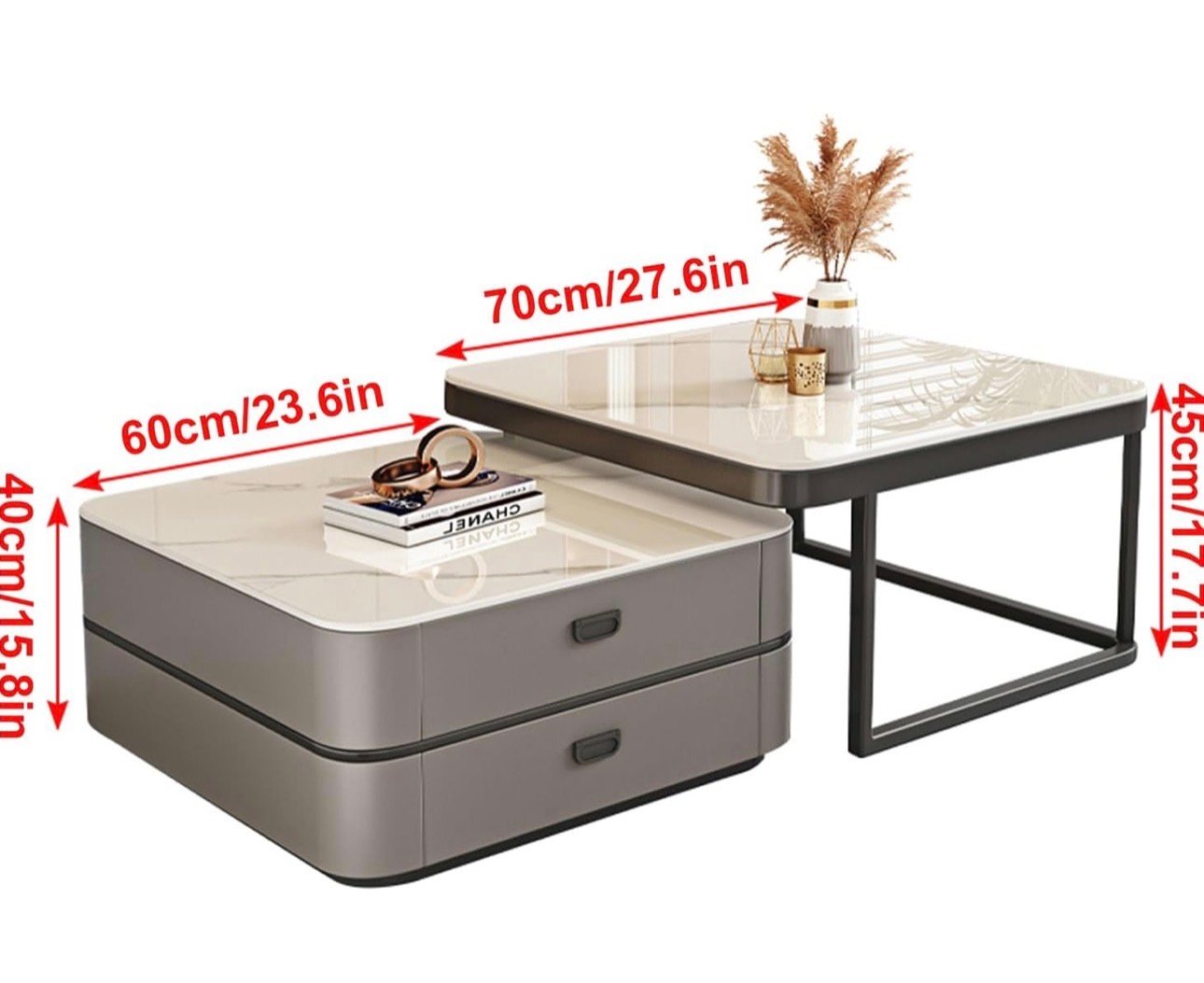 Mesa central auxiliar con cajones para sala de estar, oficina, apartamento