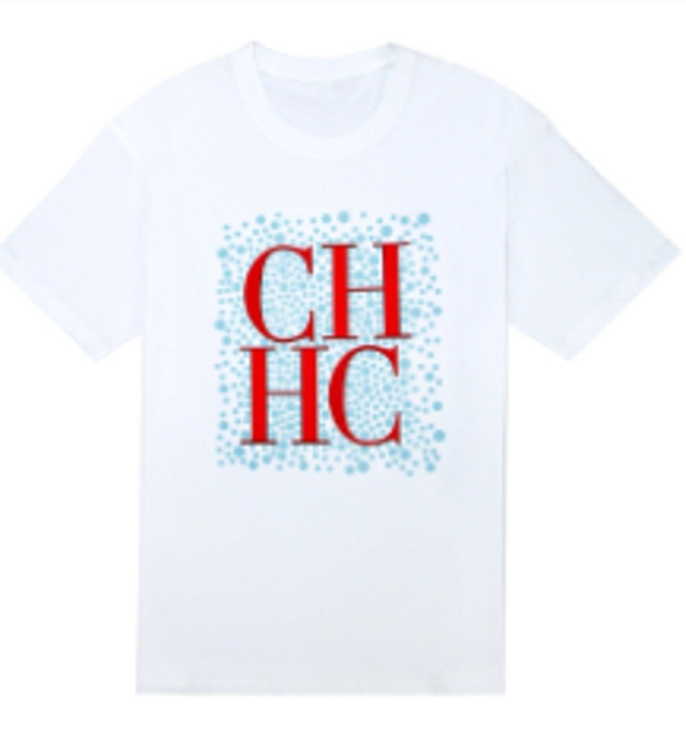 Camiseta de mangas corta de algodón con cuello redondo CH